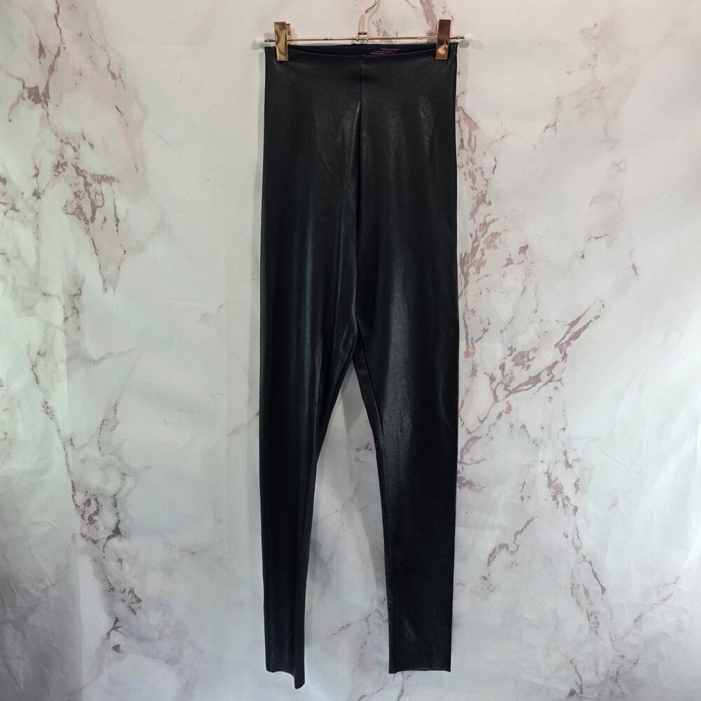 Commando Leggings Womens Small Black Faux Vegan Leather High Rise Skinny Crop